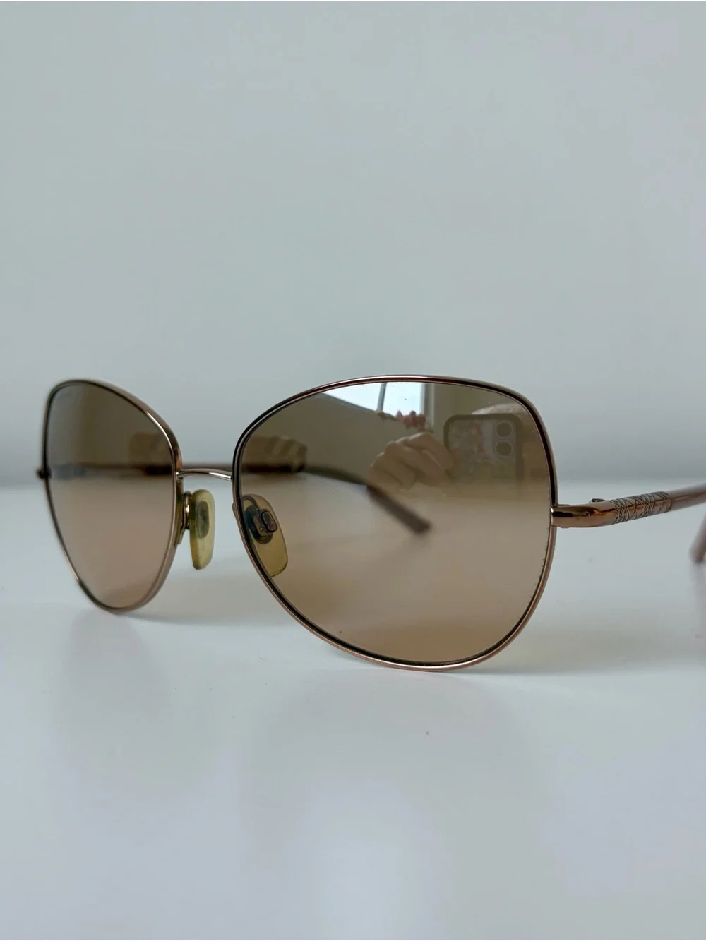 Burberry Rose Gold Cat-Eye Sunglasses Brown Gradient Lenses